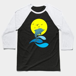 Dolphin dancing on the sea Baseball T-Shirt